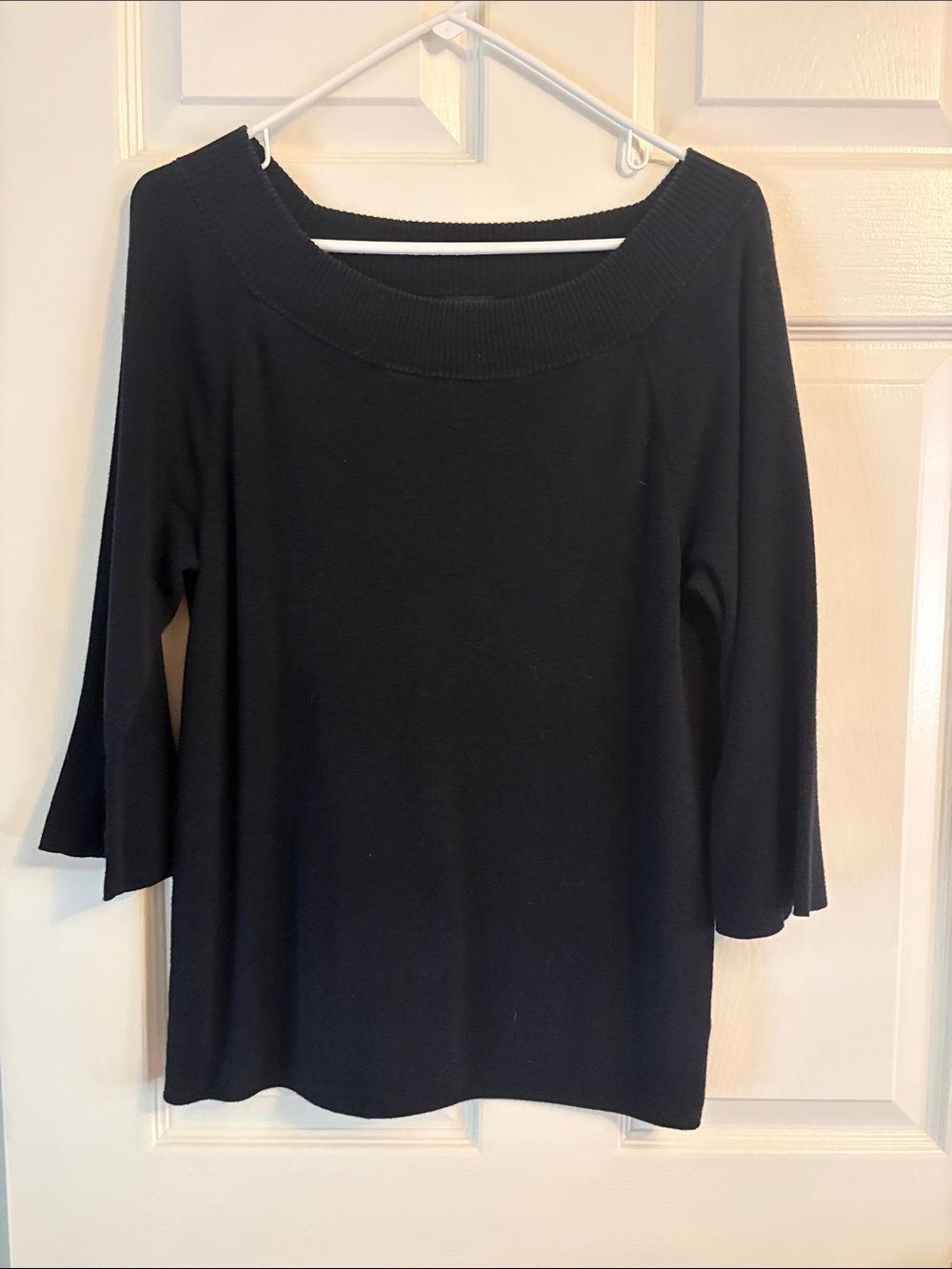 Talbots Black Boatneck 3/4- length sweater, size large